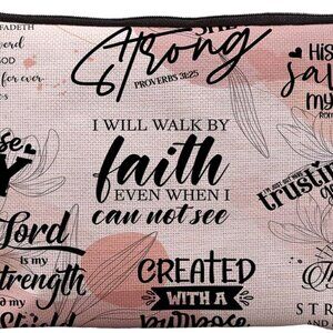 Inspirational Christian Makeup Bag, Christian Gifts for Women, Bible Verse Gifts